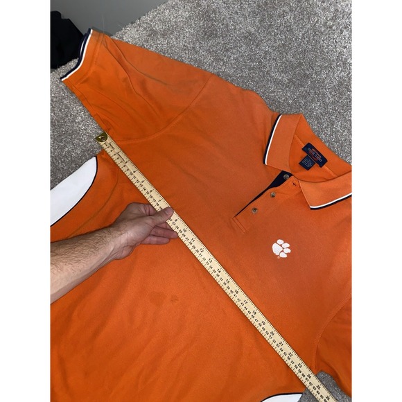 Clemson Tigers Shirt Mens XL Orange Striped Polo Short Sleeve NCAA‎ College - Picture 5 of 9